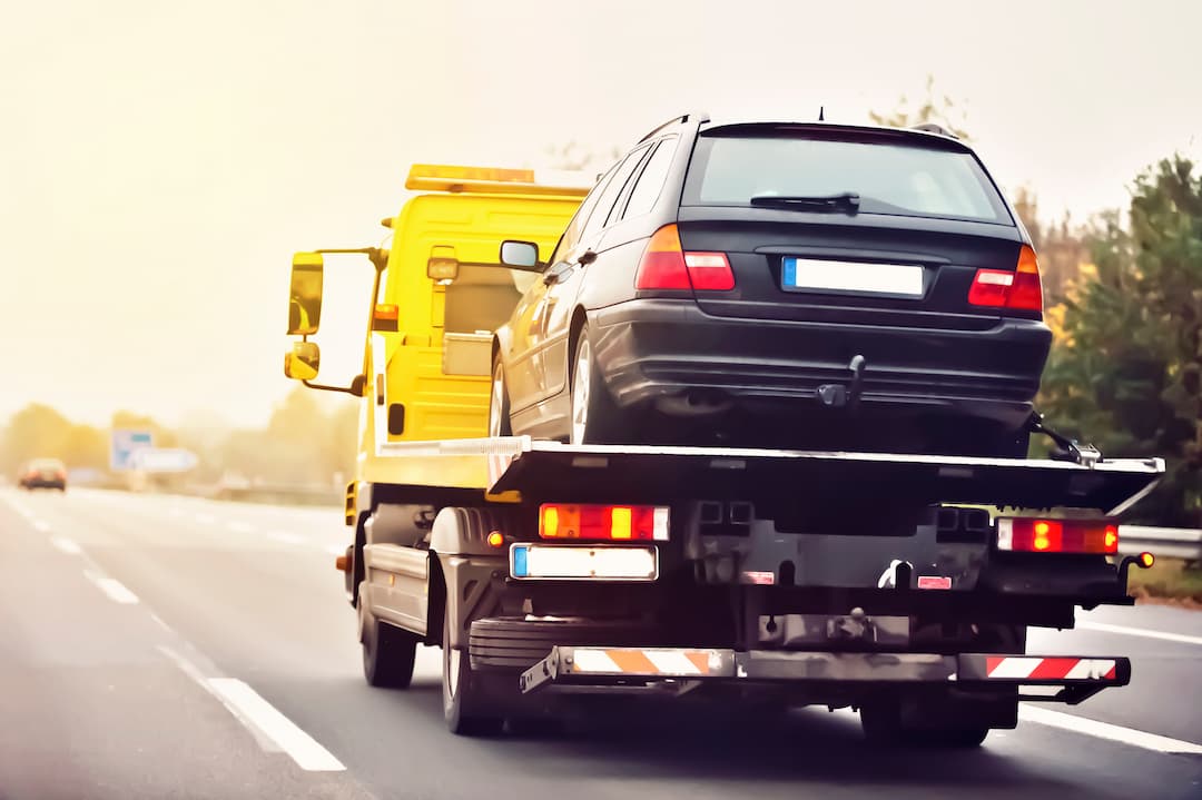 Car On Recovery Vehicle